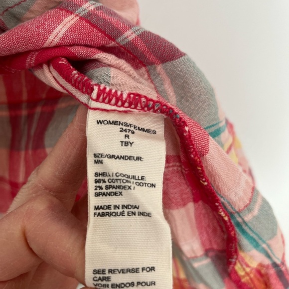 Woolrich pink Plaid short sleeves Button-Up Shirt size medium - Picture 5 of 5